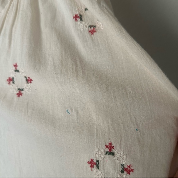 THE GREAT. Ivory Blouse with Scarlet Accents - Picture 5 of 12